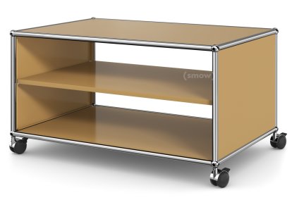 Meuble bas Lowboard TV sur roulettes USM Haller, Sans porte abattante et sans paroi arrière, Beige USM