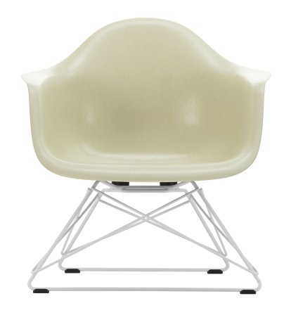 Eames Fiberglass Armchair LAR, Eames parchment, Blanc