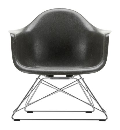Eames Fiberglass Armchair LAR, Eames elephant hide grey, Chromé