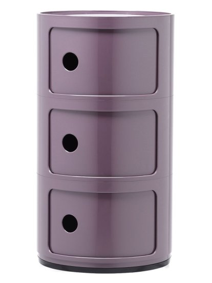 Conteneur d'appoint Componibili 3 tiroirs rond, Violet