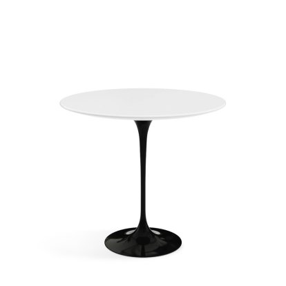 Table d'appoint ovale Saarinen, Noir, Stratifié blanc