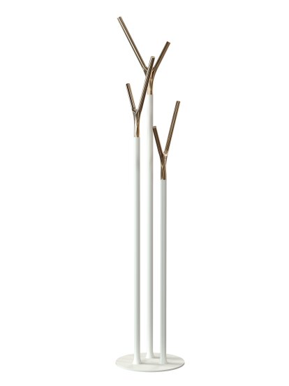 Wishbone Portemanteau, Blanc mat / or poli
