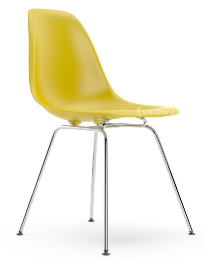 Eames Plastic Side Chair DSX, Moutarde, Sans rembourrage, Sans rembourrage, Version standard - 43 cm, Chromé