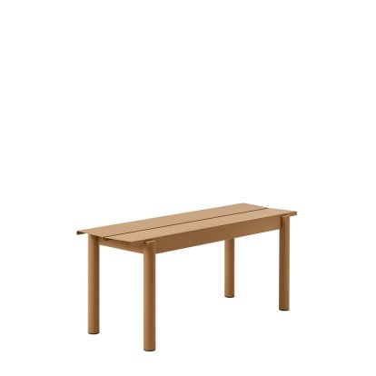 Banc Linear Steel, L 110 x l 39 cm, Orange brûlée