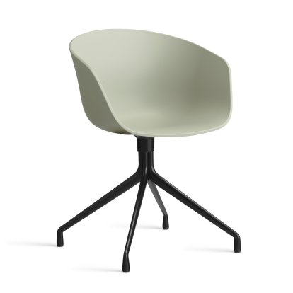 Chaise pivotante About A Chair AAC 20, Pastel green 2.0, Aluminium thermolaqué noir 