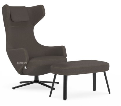 Fauteuil Grand Repos, Fauteuil Grand Repos & Panchina, Tissu Cosy 2 muscat, 40 cm, Noir basic