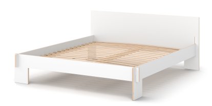 Lit Siebenschläfer, 180 x 200 cm, Avec tête de lit, Blanc, Avec sommier flexible