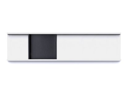 Vide-poche Meterware, Bas (2,5 cm) blanc signal, Bas (1,9) noir intense