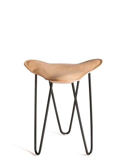 Trifolium Stool, Naturel, Acier thermolaqué noir