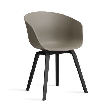 Chaise About A Chair AAC 22, Khaki 2.0, Chêne laqué noir