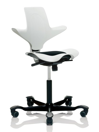 Capisco Puls 8010, White, Xtreme noir, Noir