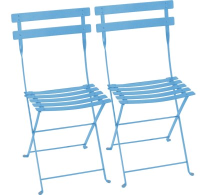 Chaise pliante Bistro - lot de 2, Bleu maya