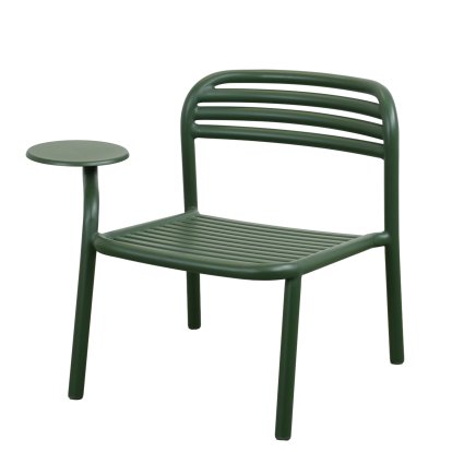Fauteuil lounge Bliss avec table d'appoint, Vert foncé, Sans revêtement d'assise rembourré
