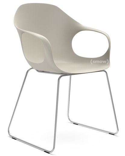 Chaise Elephant Sledge, Beige, Acier chromé satiné