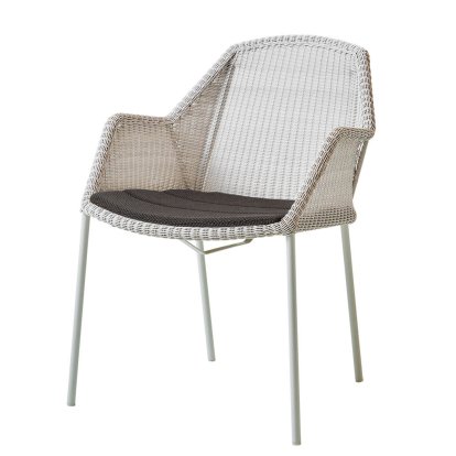 Chaise Breeze, Gris blanc, Avec coussin d'assise, Focus - Gris foncé