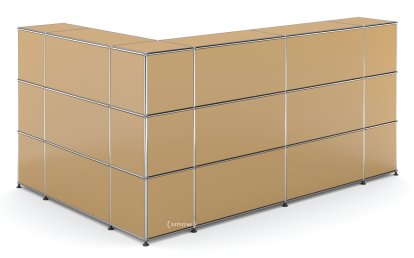 Comptoir d’accueil USM Haller version 4, Beige USM, Coin fermé
