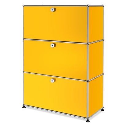Meuble haut Highboard M USM Haller, personnalisable, Jaune or RAL 1004, Avec  porte abattante, Avec  porte abattante, Avec  porte abattante