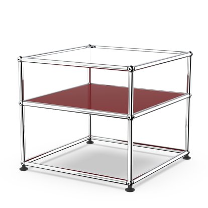 USM Haller table d'appoint Type 2, Verre, Rouge rubis USM