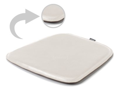 Coussin d'assise cuir pour Eames Armchairs , Recto et verso en cuir, Blanc crème