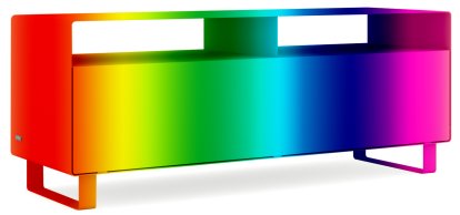 Meuble TV R 109, Monochrome, Couleur au choix (RAL Perle), Piétement luge laqué de la même couleur que l'extérieur