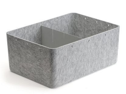 Boîte USM Inos, L 45,3 x H 19 cm, Gris clair, Séparation 1
