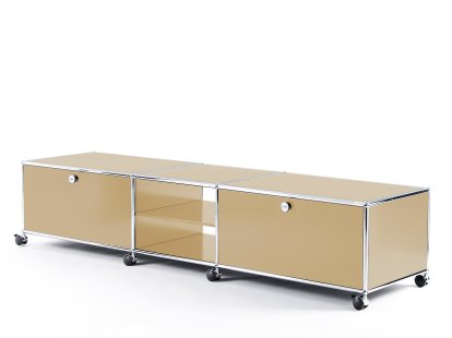 Meuble TV bas Lowboard XL USM Haller à roulettes, Beige USM