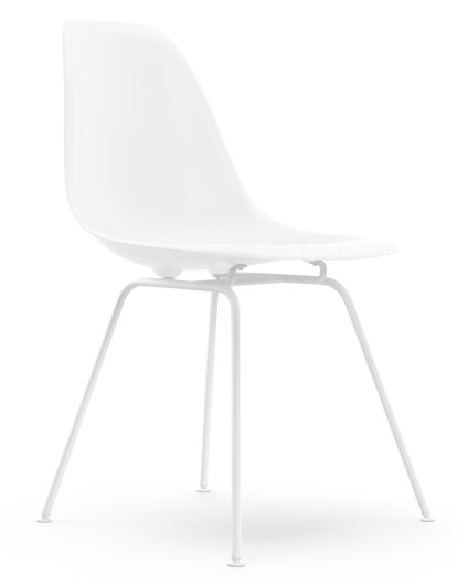 Eames Plastic Side Chair DSX, Blanc non-RE, Sans rembourrage, Sans rembourrage, Version standard - 43 cm, Revêtement blanc