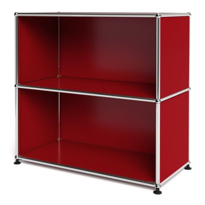 Meuble mixte Sideboard M USM Haller, personnalisable, Rouge rubis USM, Ouvert, Ouvert