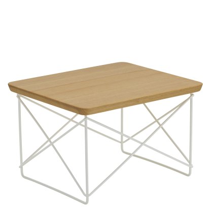 Table d'appoint Occasional Table LTR , Châtaignier massif, Revêtement thermolaqué blanc