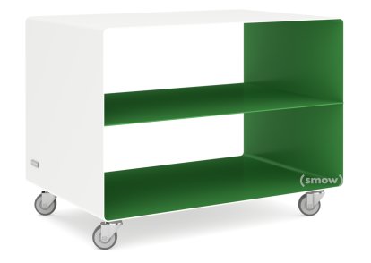 Caisson à roulettes R 103, Bicolore   , Blanc pur (RAL 9010) - Vert printanier (RAL 6017), Roulettes industrielles
