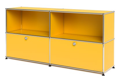 Meuble USM Haller Sideboard L avec deux portes abattantes, Jaune or RAL 1004