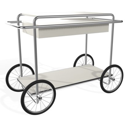 Chariot M4RS, Verni blanc / nickelé, Sans support pour bouteilles