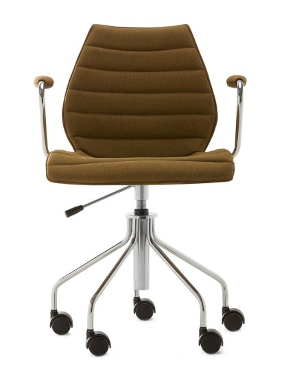 Chaise pivotante Maui Soft Noma, Moutarde, Chromé