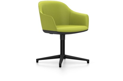 Softshell Armchair avec piètement à 4 branches, Basic dark fintion époxy (lisse), Plano, Avocat, Patins pour tapis