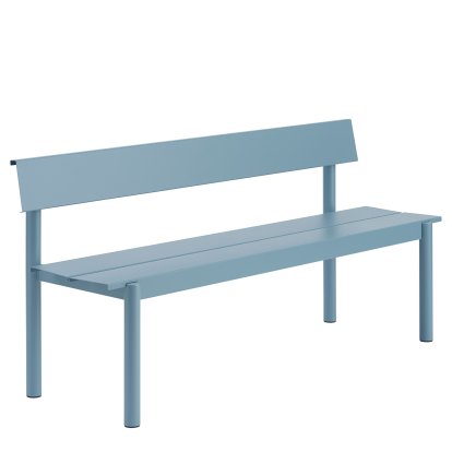 Banc Linear Steel avec dossier, L 170 x L 50,9 cm, Bleu pâle