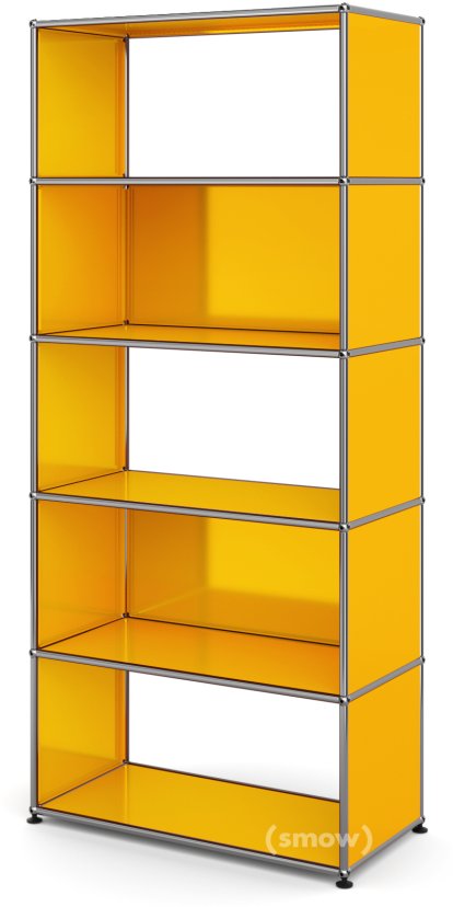 Étagère M USM Haller Type 1, 2 panneaux arrières, Jaune or RAL 1004