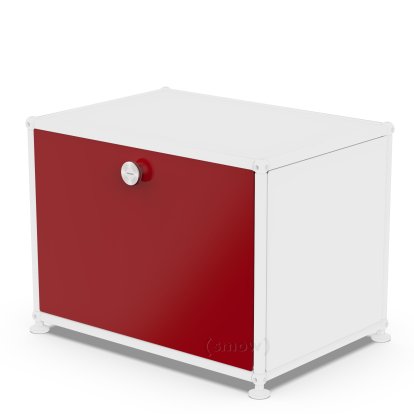 Porte abattante USM Haller, 50 cm x 35 cm, Rouge rubis USM, Avec poignée sans serrure