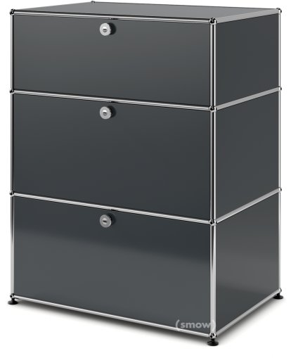 Commode USM Haller avec 3 tiroirs, H 95 + 4 x L 58 x P 50 cm, Anthracite RAL 7016