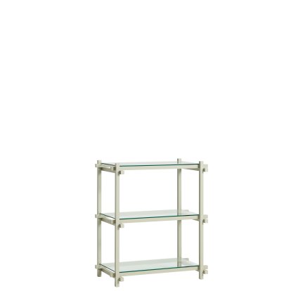 Étagère Woody, H 85,5 cm x L 75,5 cm, Gris fumé / verre