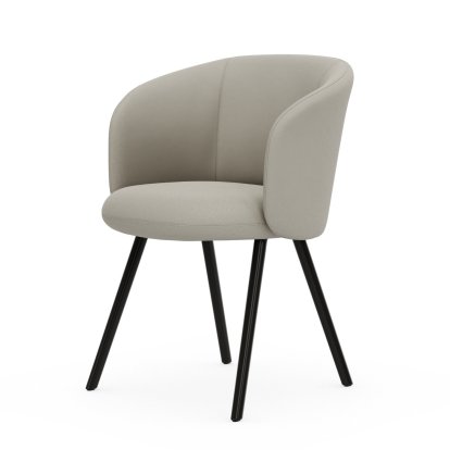 Fauteuil Mikado, Piètement à quatre pieds, 4 pieds, aluminium laqué basic dark, Plano, Parchemin / blanc crème, Patins en feutre pour sols durs