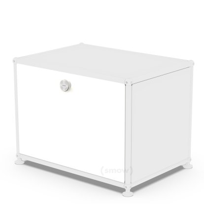 Porte abattante USM Haller, 50 cm x 35 cm, Blanc pur RAL 9010, Avec poignée sans serrure