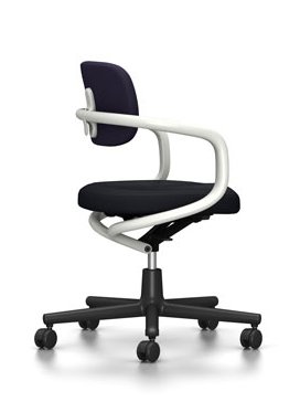 Siège de bureau pivotant Allstar, Blanc, Hopsak, Bleu foncé  /marron marais