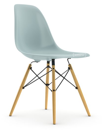 Eames Plastic Side Chair DSW, Gris bleuté, Sans rembourrage, Sans rembourrage, Version standard - 43 cm, Frêne tons miel