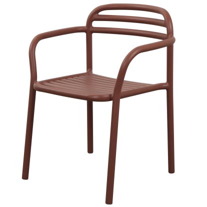 Chaise Bliss avec accoudoirs, Rouge du désert