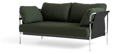 Canapé Can 2.0, 2 places, Tissu Steelcut 975 - Sapin, Chrome