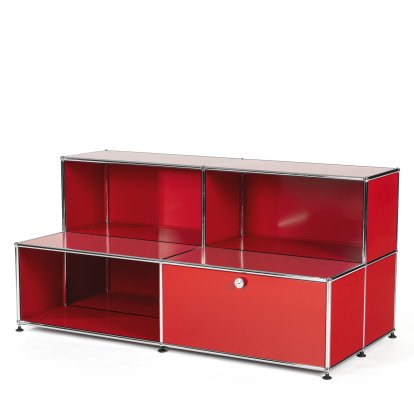 Meuble enfant USM Haller M avec marches, Rouge rubis USM