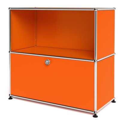 Meuble mixte Sideboard M USM Haller avec 1 porte abattante, Orange pur RAL 2004