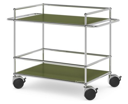 Chariot médical USM Haller, Avec poignées á chariot, Vert olive RAL 6003