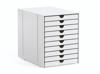 Casiers USM Inos C4 pour étagère USM Haller, Avec 10 plateaux, Blanc pur RAL 9010