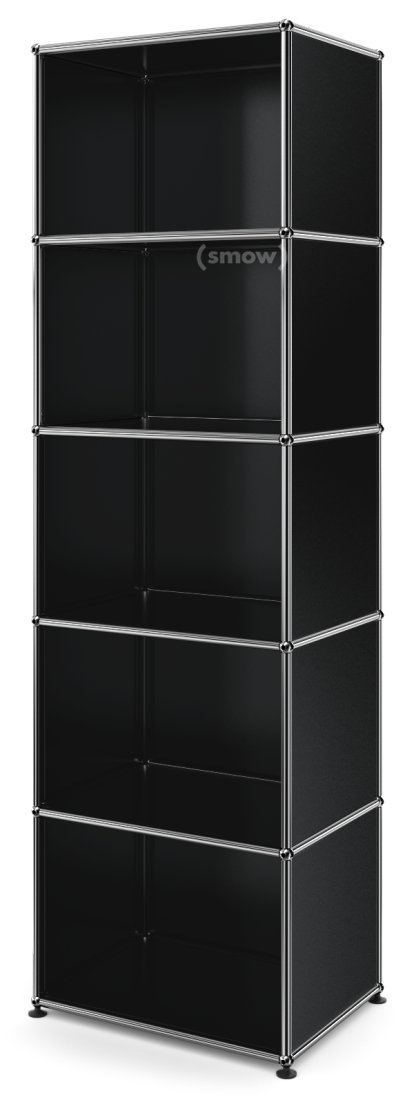 Bibliothèque 50 USM Haller, Ouvert, Noir graphite RAL 9011